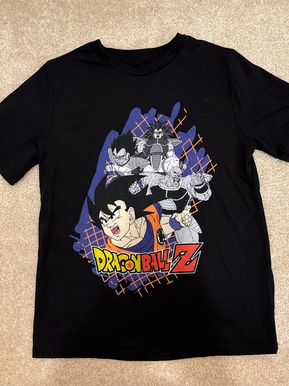 Dragon Ball Z Goku Vegeta Nappa Raditz Black T-Shirt Kids Youth Size L 10-12
